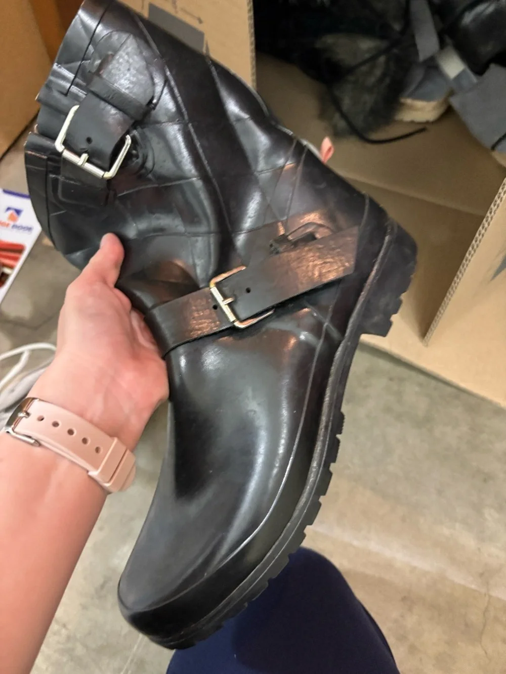 Sperry Topsider Falcon Black Rubber Rain Boots